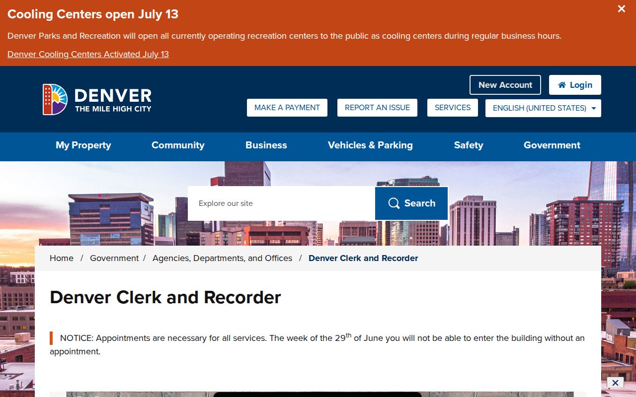Denver County Clerk of Court Clerk and Recorder office