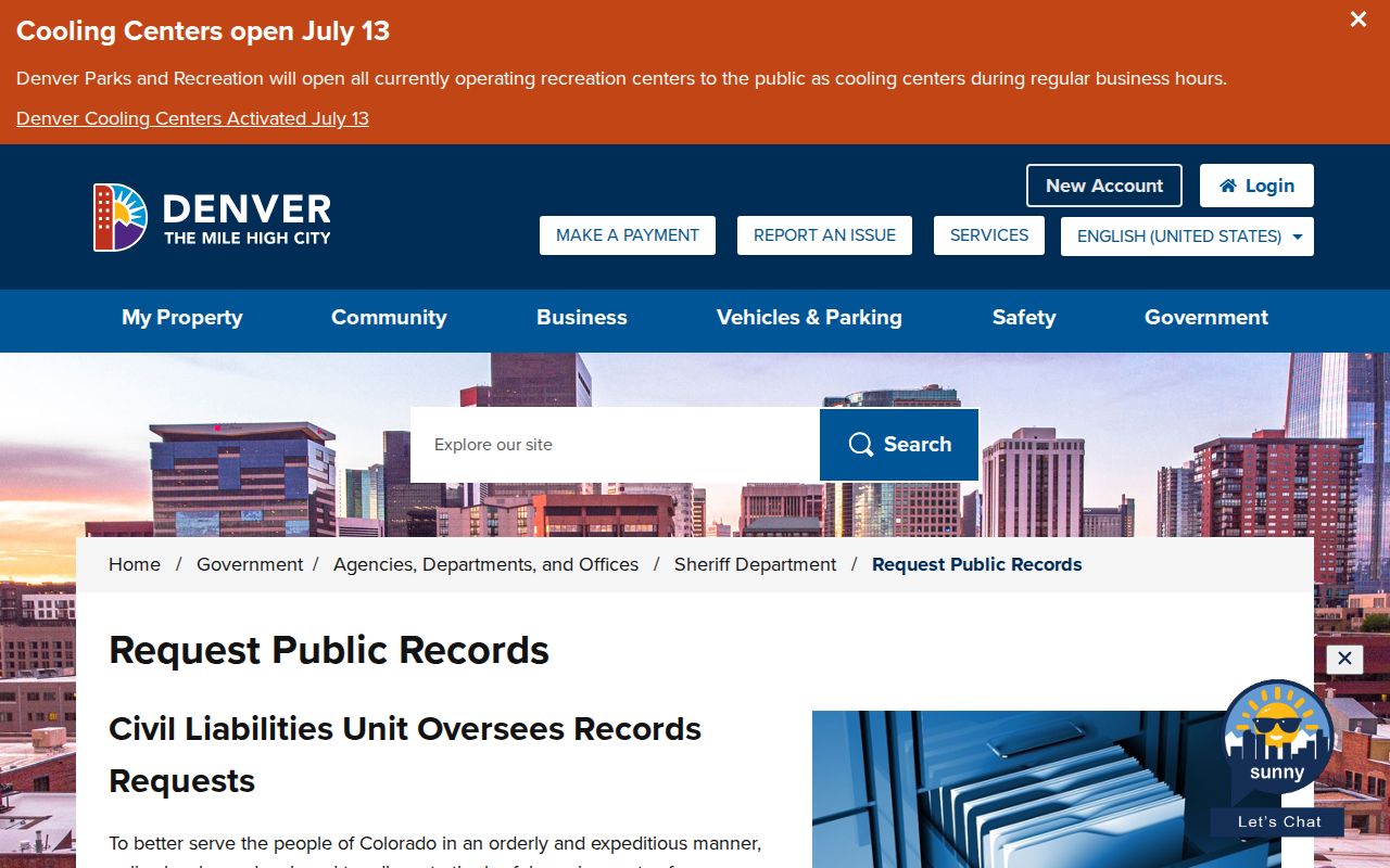 Denver County arrest records sheriff public records request