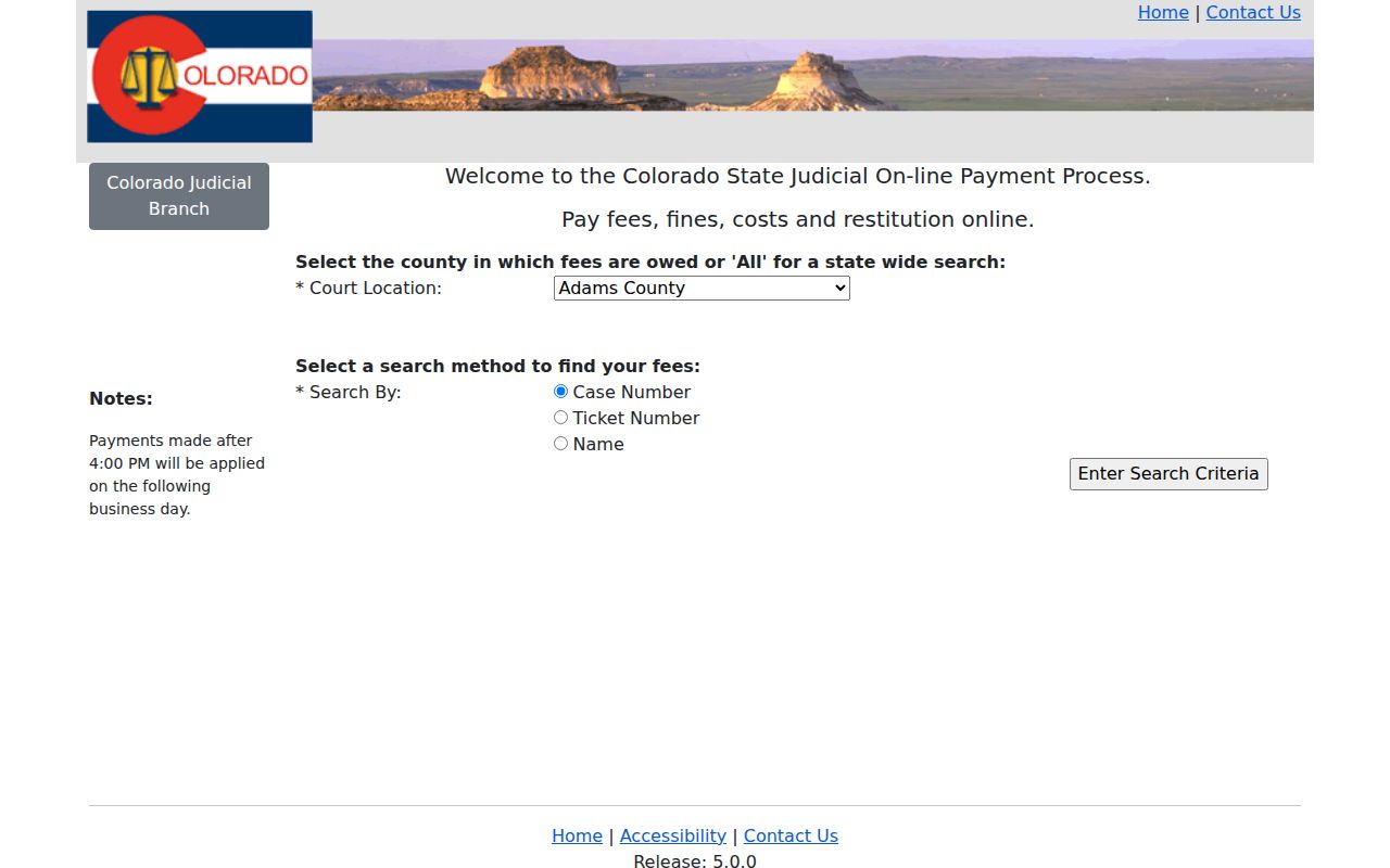Denver County court records Colorado Judicial Branch online payments