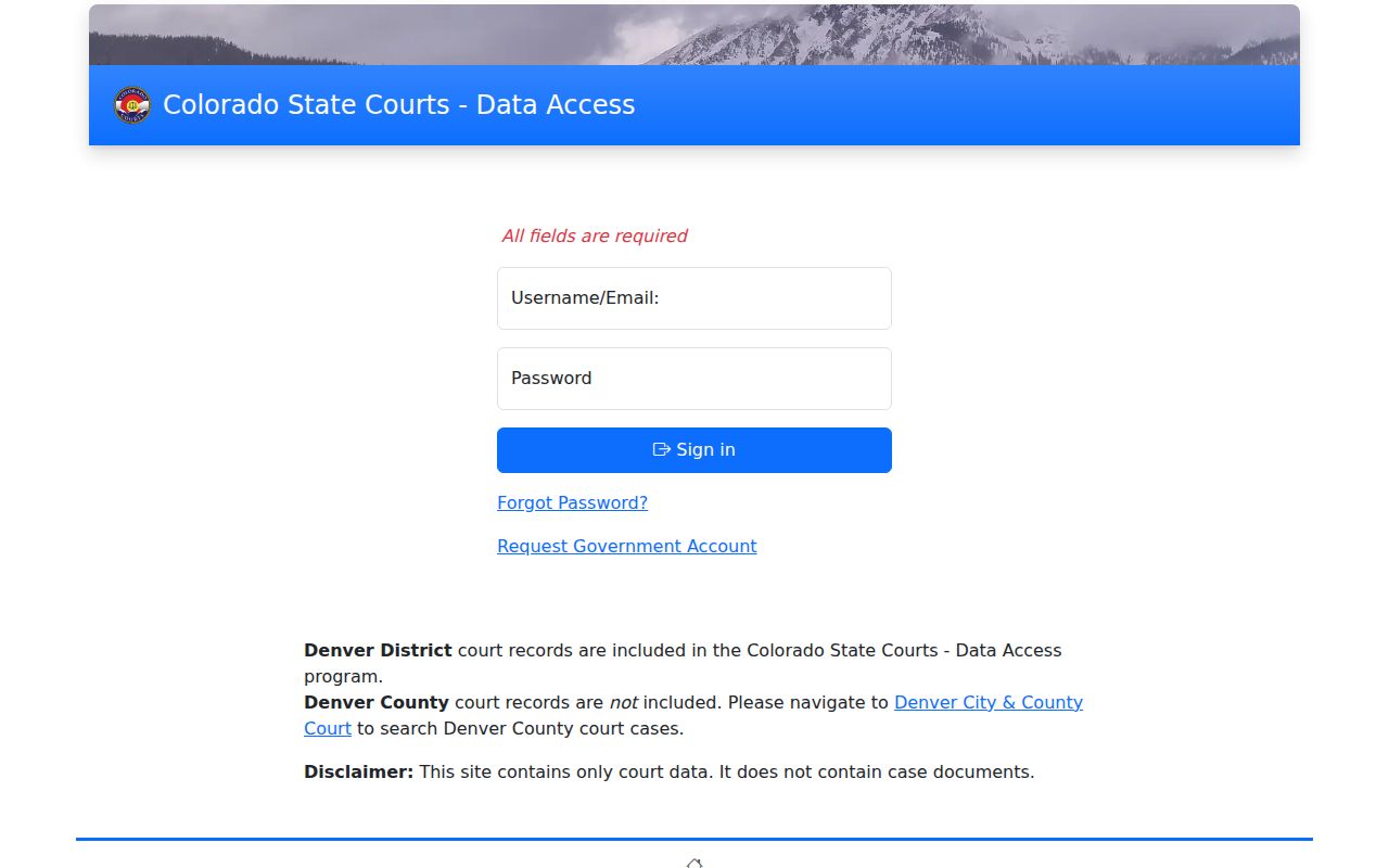 Denver County court records Colorado State Courts Data Access