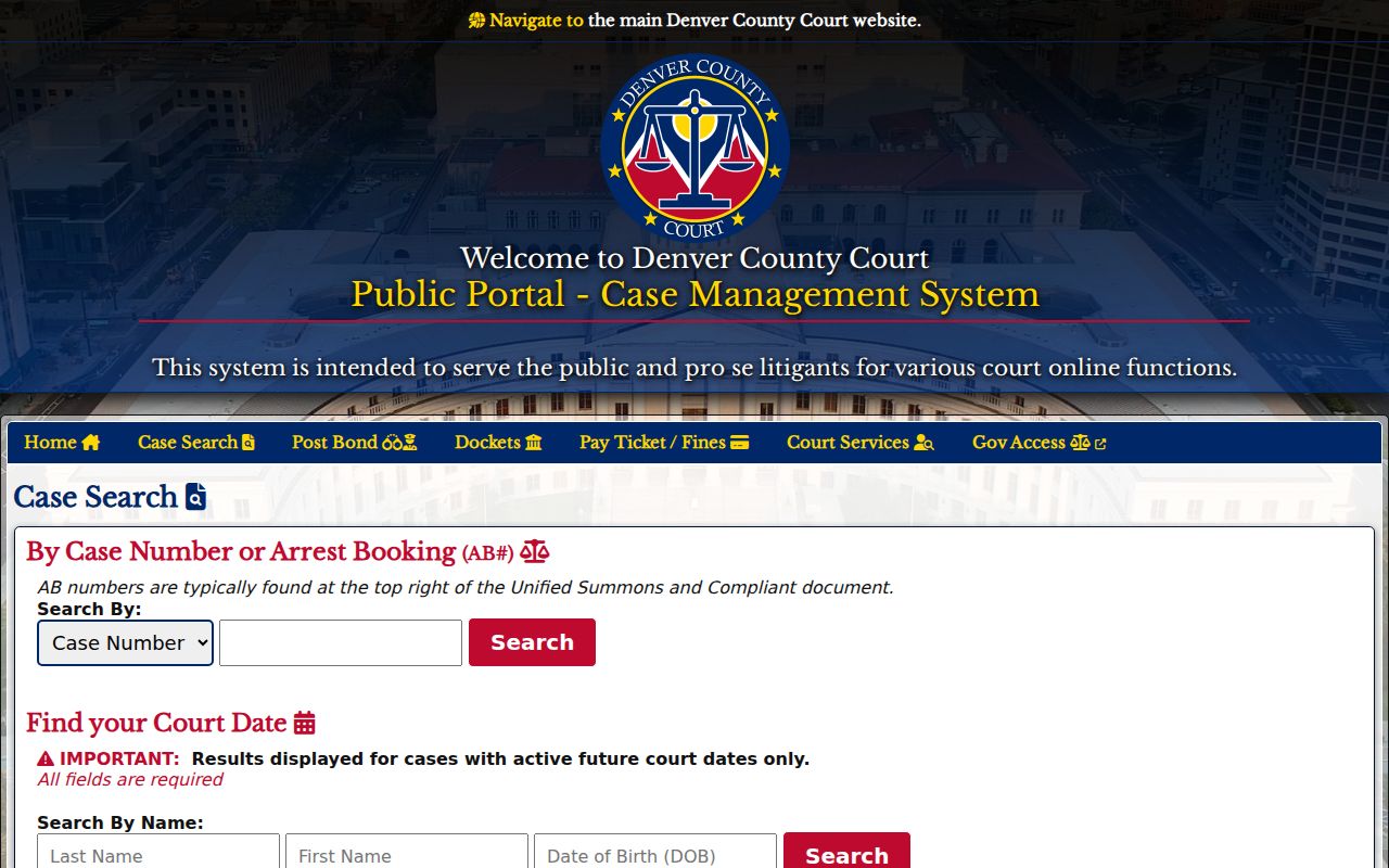 Denver County court records quick case search