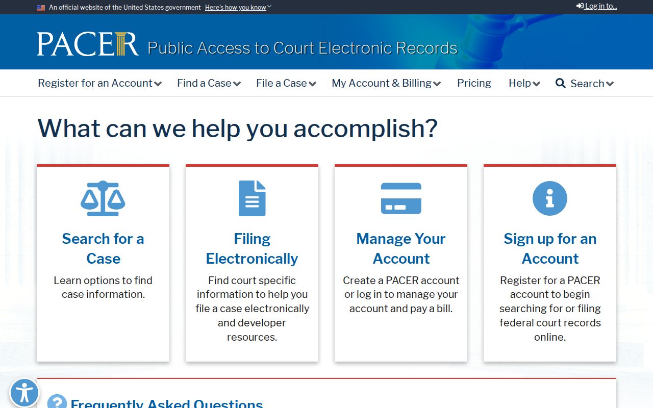 Denver County District Court PACER Service Center distinction