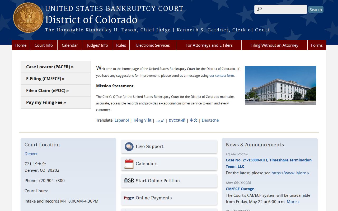 Denver County District Court bankruptcy court distinction