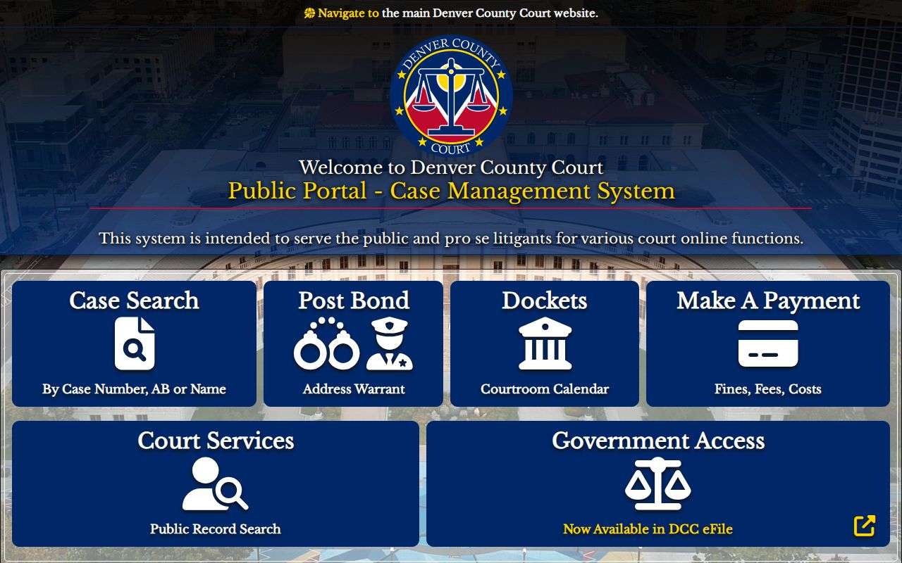 Denver County court records public portal