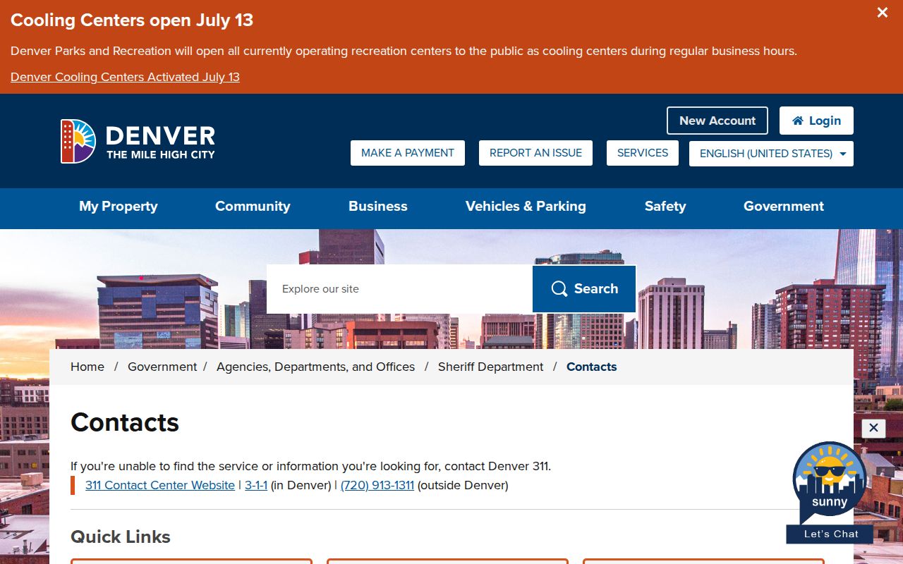 Denver County inmate records Sheriff contacts