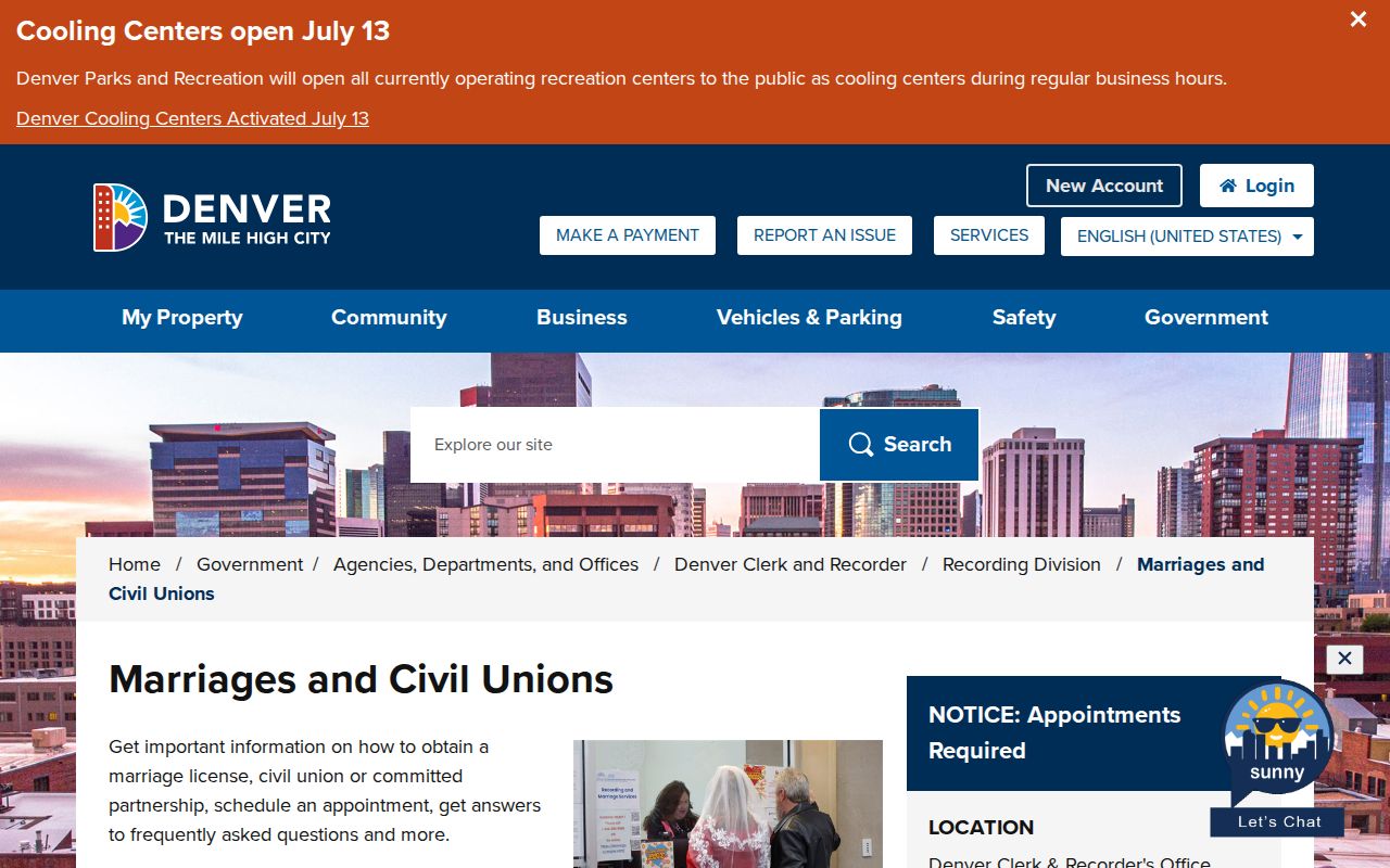 Denver County marriage records marriages and civil unions page