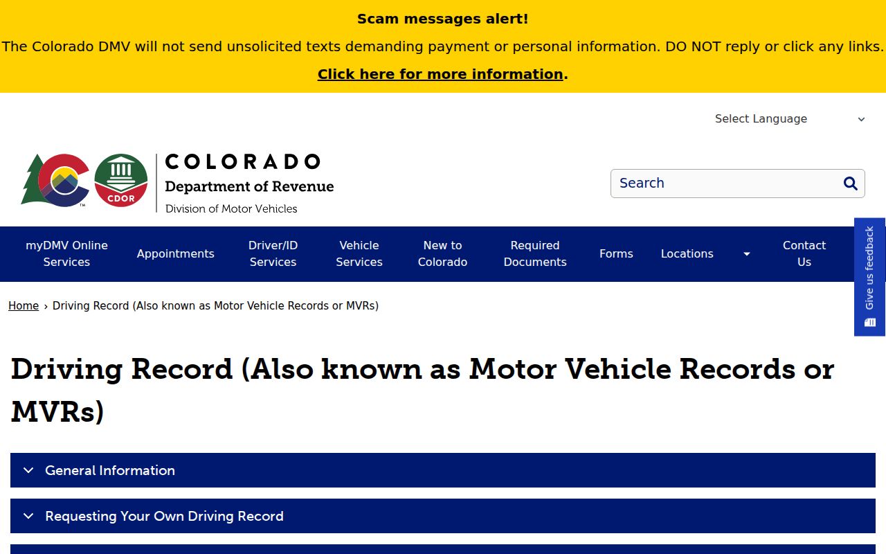 Denver County traffic court records Colorado DMV driver record